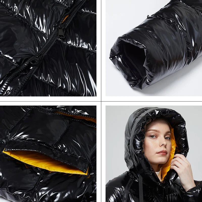 Astrid 2023 New Winter parka Women's coat women Jacket long warm Bright fabric fashion hooded large sizes female clothing 8675