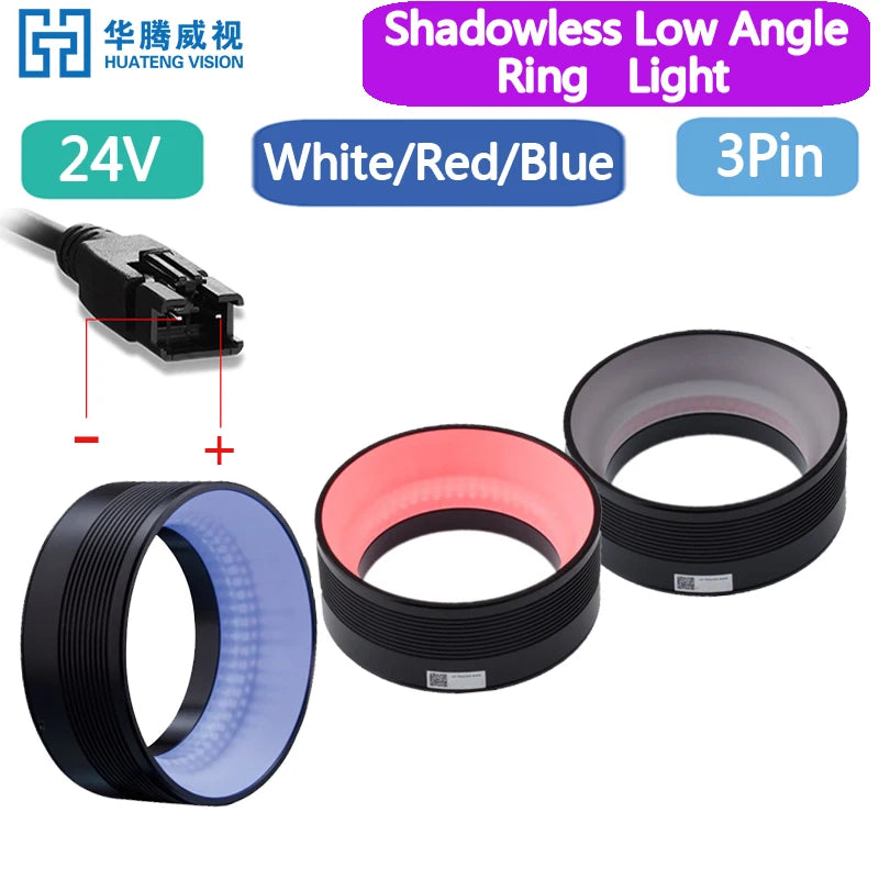 Compact 100mm Machine Vision LED Lighting Shadowless Low Angle Ring light