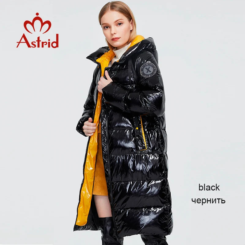 Astrid 2023 New Winter parka Women's coat women Jacket long warm Bright fabric fashion hooded large sizes female clothing 8675
