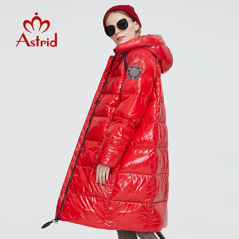 Astrid 2023 New Winter parka Women's coat women Jacket long warm Bright fabric fashion hooded large sizes female clothing 8675