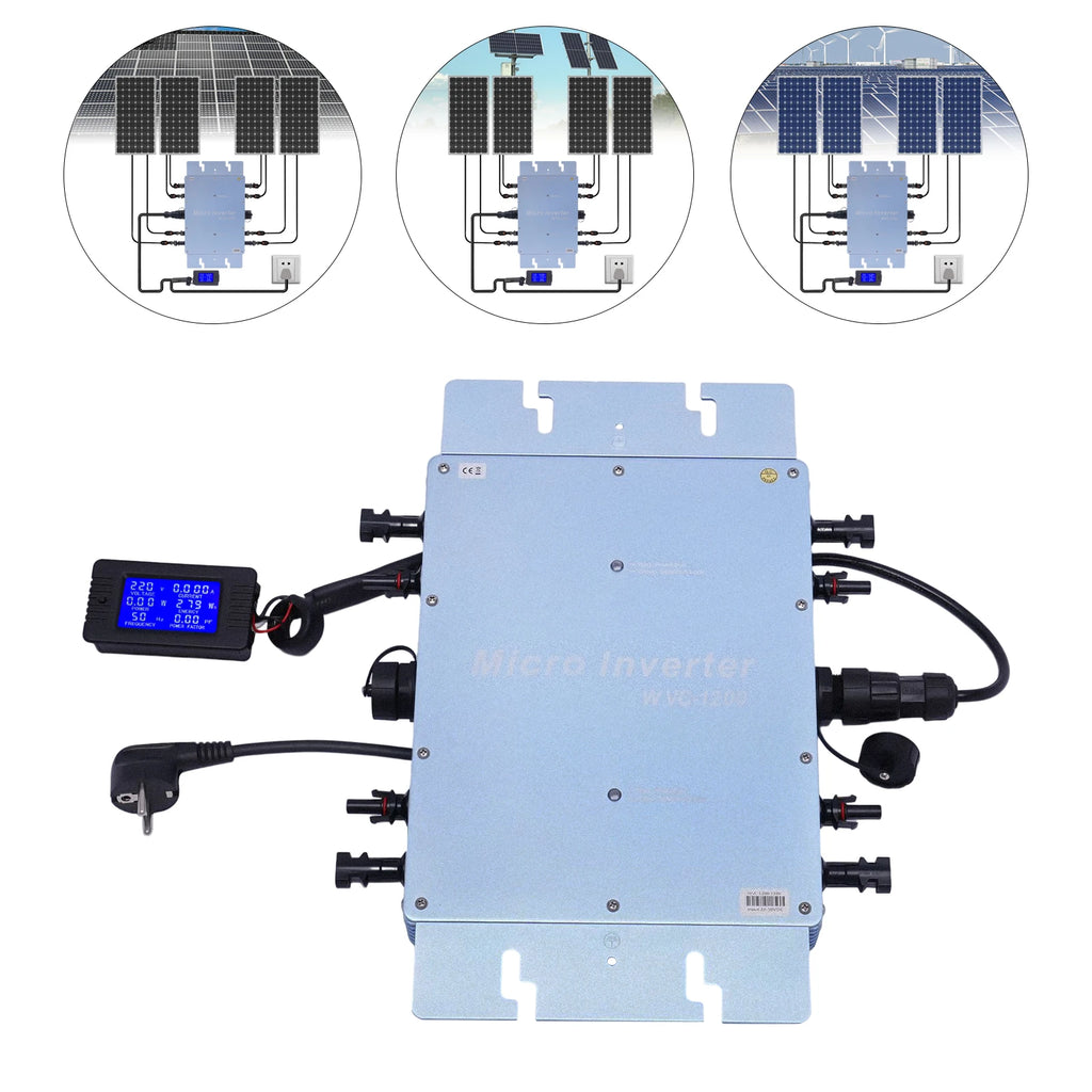 1200W Micro Inverter WVC Solar Inverter Grid Tie Inverter Solar Grid Tie Control for Solar Panels MPPT DC22-50V, AC 220V