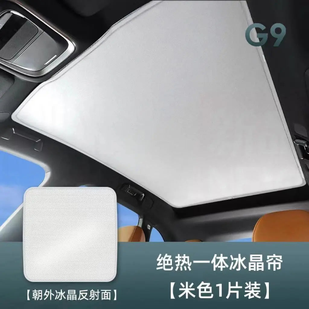 For Xpeng Xiaopeng G6 G9 2023 2024 2025 New Upgrade Ice Cloth Buckle Sun Shades Glass Roof Sunshade Front Rear Sunroof Skylight