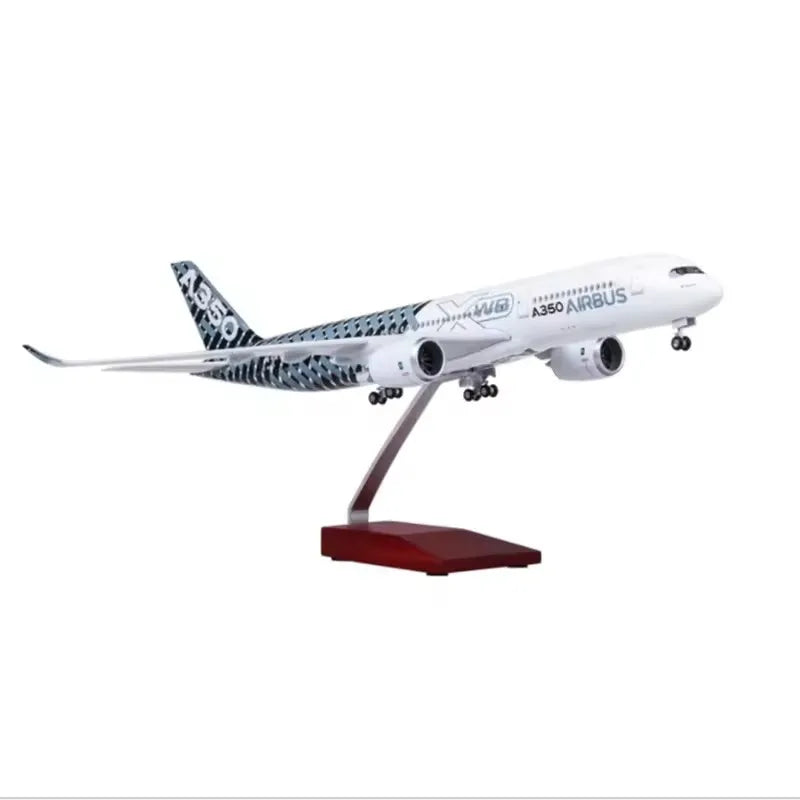 New 1/142 Scale Model Diecast Resin Airplane Airbus A350 Prototype XWB Airline With Light Collection Display Toys Gifts Fans