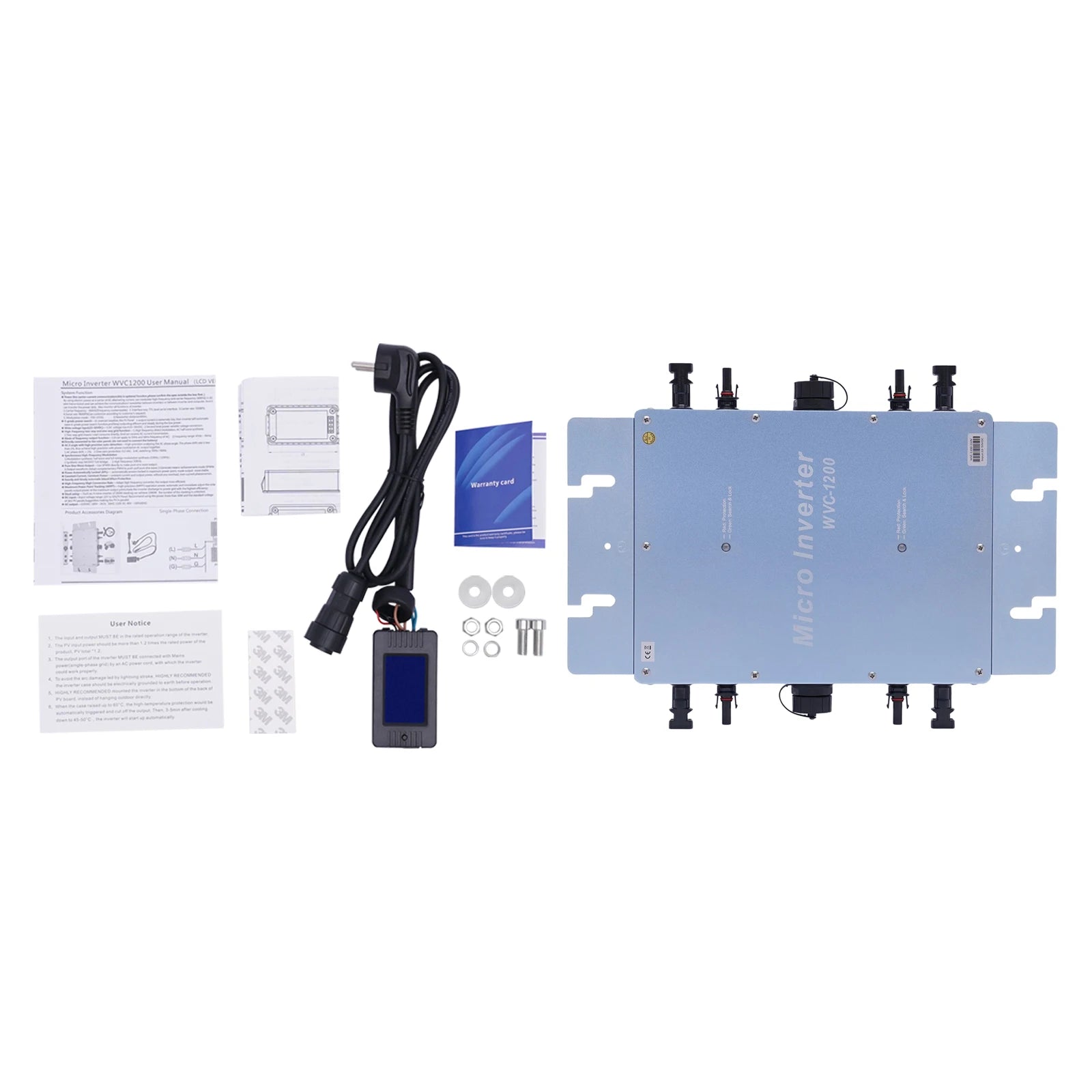 1200W Micro Inverter WVC Solar Inverter Grid Tie Inverter Solar Grid Tie Control for Solar Panels MPPT DC22-50V, AC 220V