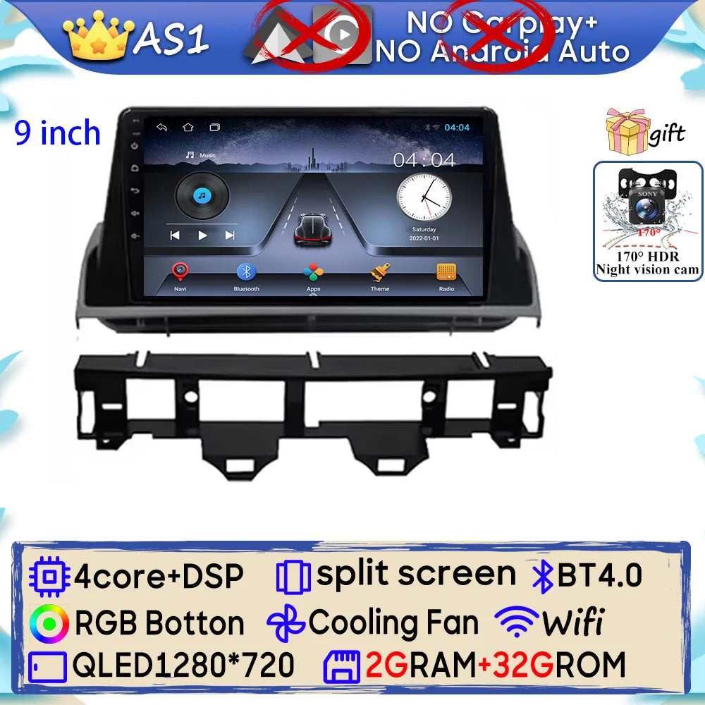Android 15 Car Radio For Mazda 6 Atenza GG 2002 - 2008 GPS Navigation Android Auto Carplay Wifi Video Stereo Screen 4G No 2din