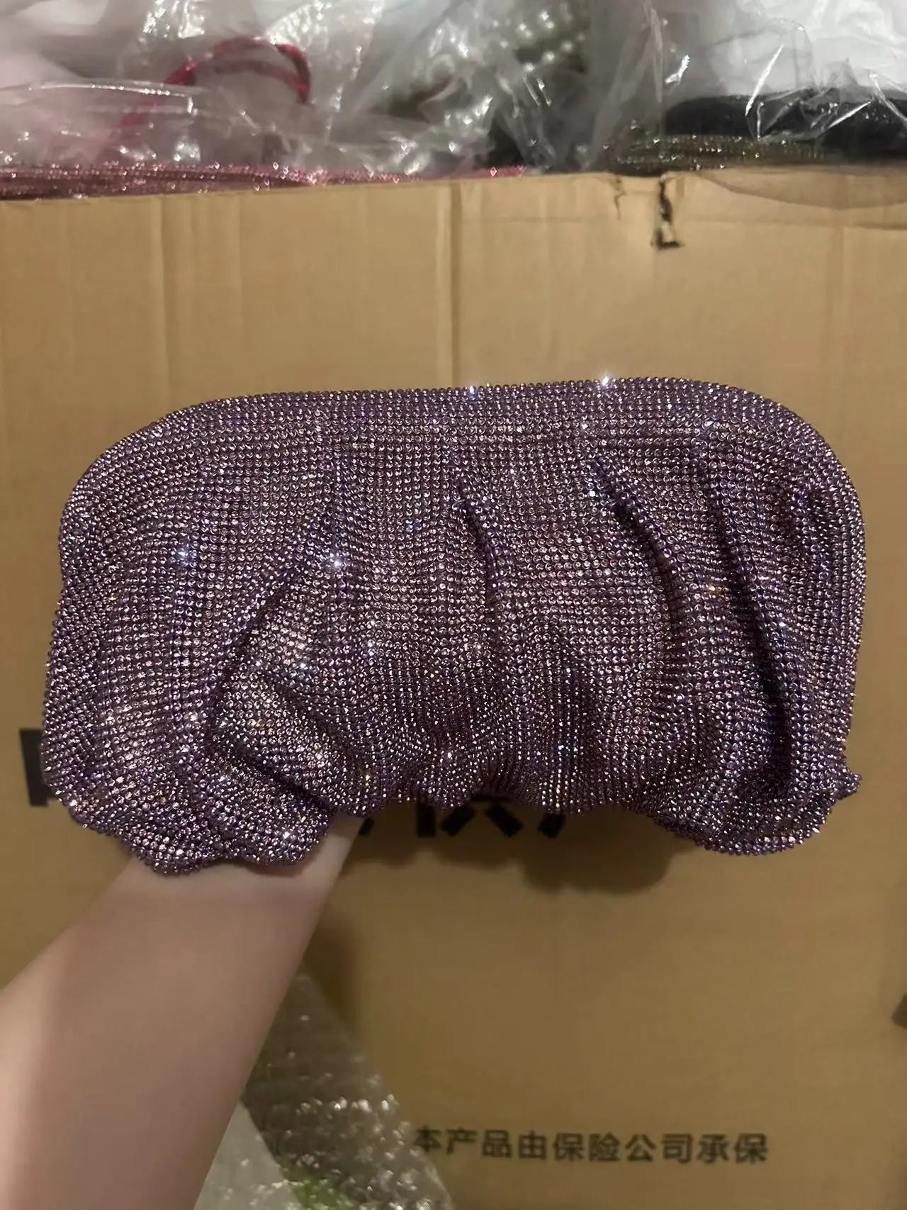 Luxury Glitter Cloud Bag Rhinestones Diamond Evening Bag Women's Handbag Wedding Party Clutch Purse Glitter Shiny Shoulder Bag
