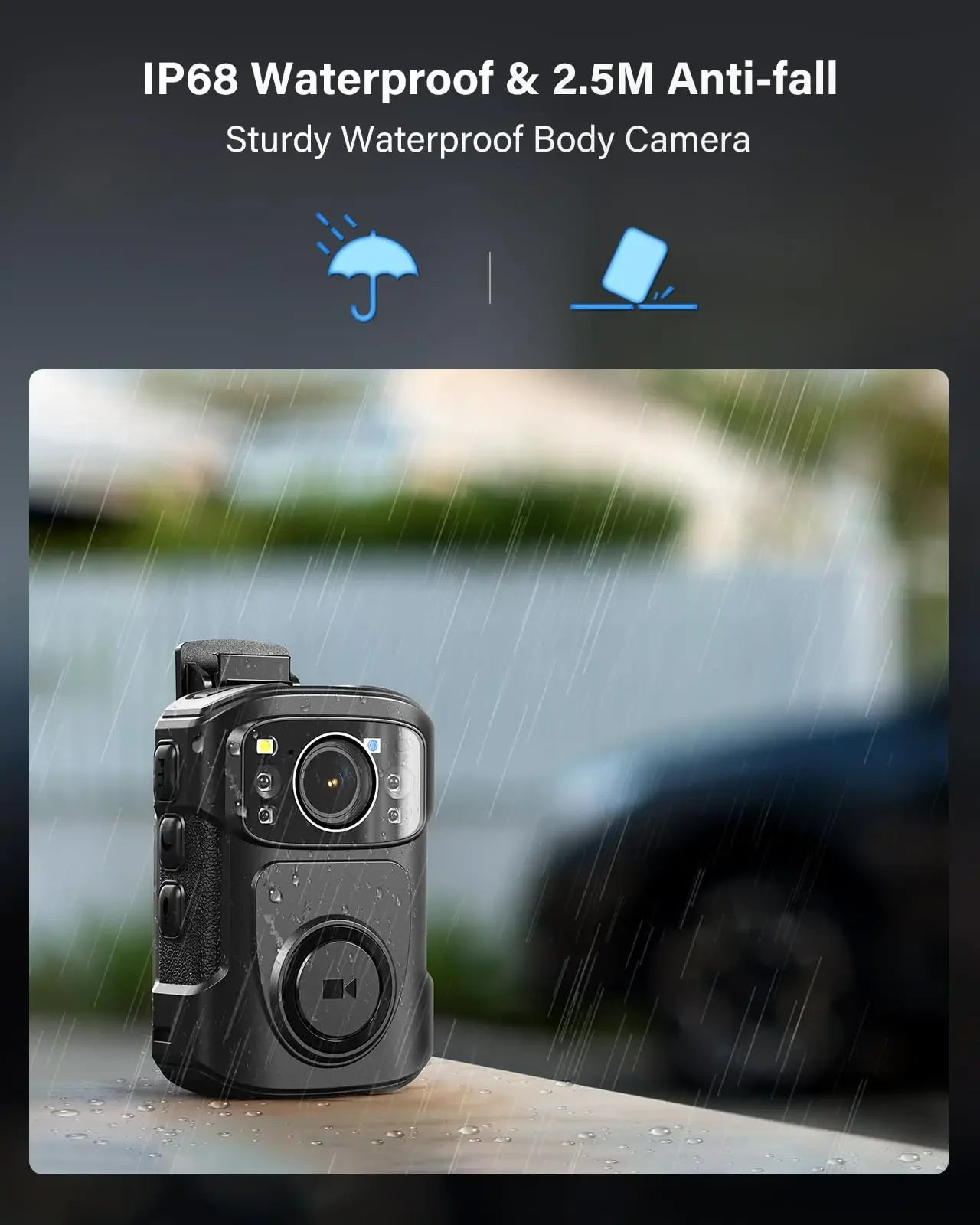 BOBLOV B4K5 4K Body Cam IP68 GPS Police Worn Camera Mini 128/256GB 2160P Video Record Charging Dock Night Vision Body Camera