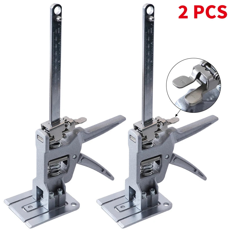 2 pcs Labor Saving Arm Jack 12 Inch Drywall Lift Wall Tile Locator 0-145 mm Height Adjuster Multi-Function Cabinet Jack Board
