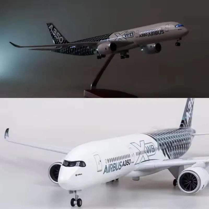 New 1/142 Scale Model Diecast Resin Airplane Airbus A350 Prototype XWB Airline With Light Collection Display Toys Gifts Fans