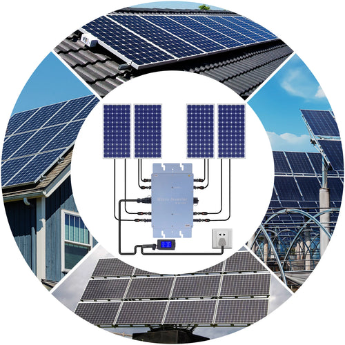 1200W Micro Inverter WVC Solar Inverter Grid Tie Inverter Solar Grid Tie Control for Solar Panels MPPT DC22-50V, AC 220V
