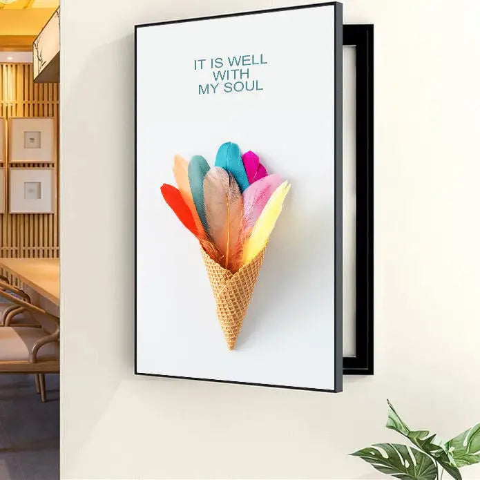 Decorative Painting of Meter Electric Box Covers Modern Creative Pictures Poster Mural With Frame Home Live Room Wall Art Custom